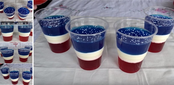 Gelatinas individuales de colores 4th July Independence Day. Si te gusta  dinos HOLA y dale a Me Gusta MIREN… | Receitas Soberanas